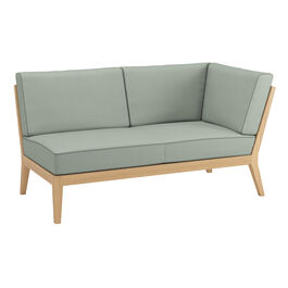 Valencia Lounge Chaise Longue with armrest left in the design "Mineral/seams Taupe"