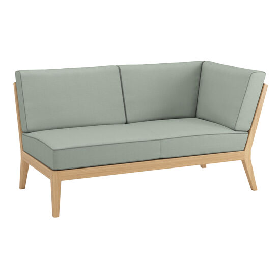 Valencia Lounge Chaise Longue with armrest left in the design "Mineral/seams Taupe"