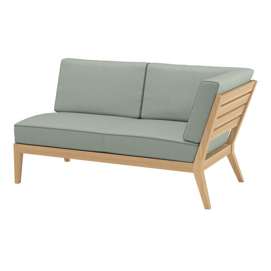 Valencia Lounge Chaise Longue with armrest left in the design "Mineral/seams Taupe"