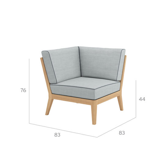 Valencia Lounge Corner Element in the design "River/seams Baltic"