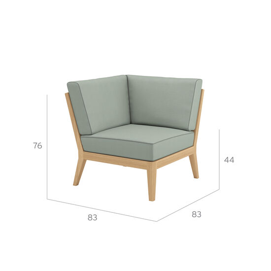 Valencia Lounge Corner Element in the design "Mineral/seams Taupe"