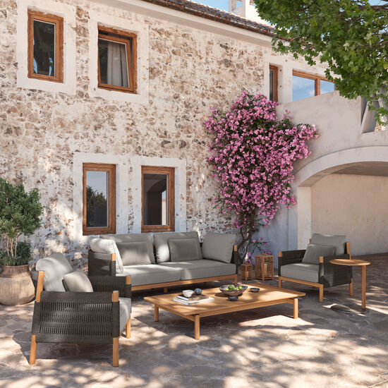 Cavo Lounge Armchair Anthracite incl. cushion in the design "Moon"