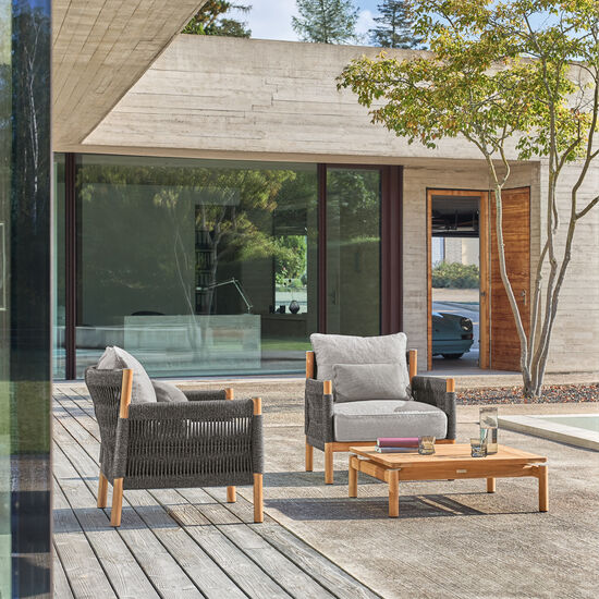 Cavo Lounge Armchair Anthracite incl. cushion in the design "Moon"