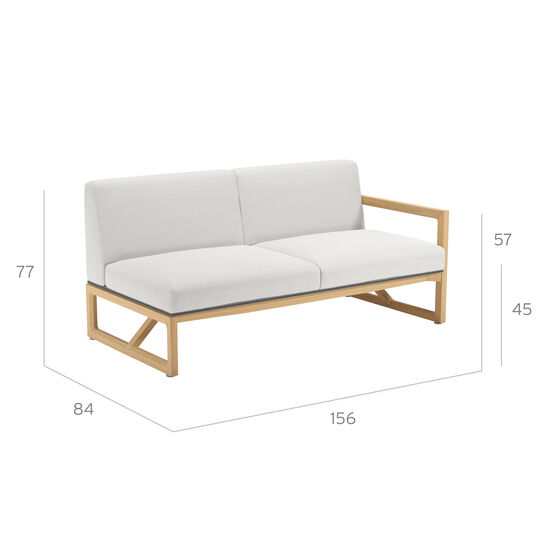 Trey Lounge Sofa with armrest left incl. cushion in the design "Crystal"