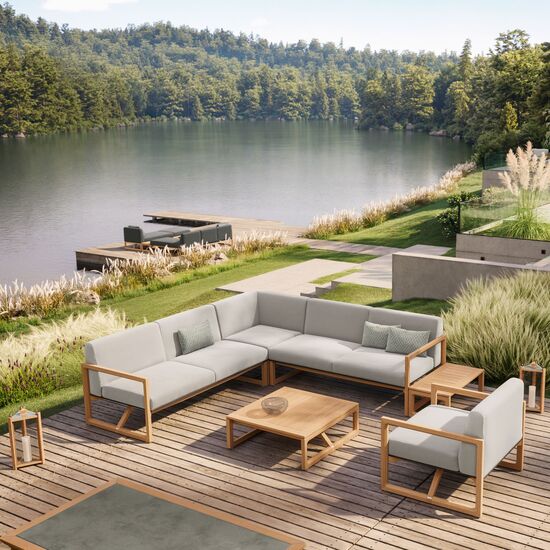 Trey Lounge Sofa with armrest right incl. cushion in the design "Crystal"