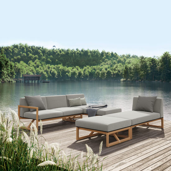 Trey Lounge Sofa with armrest right incl. cushion in the design "Crystal"