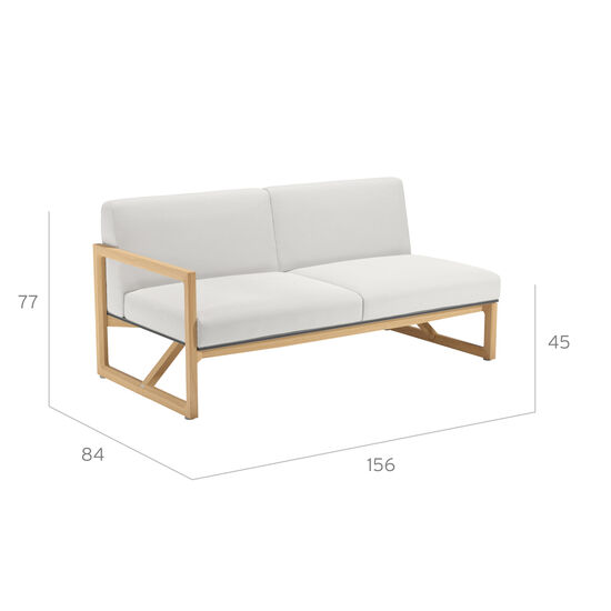 Trey Lounge Sofa with armrest right incl. cushion in the design "Crystal"