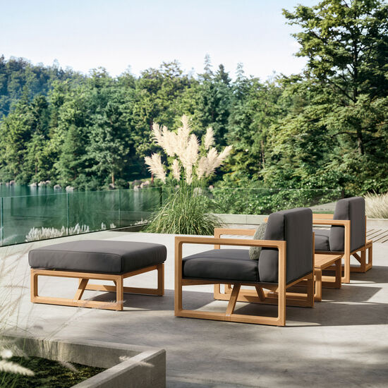Trey Lounge Footstool in the design "Anthracite"