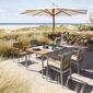 Portland Table Silk Aluminium 140 x 90 with teak top