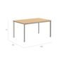 Portland Table Silk Aluminium 140 x 90 with teak top