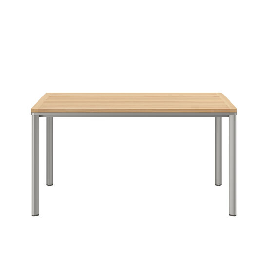 Portland Table Silk Aluminium 140 x 90 with teak top
