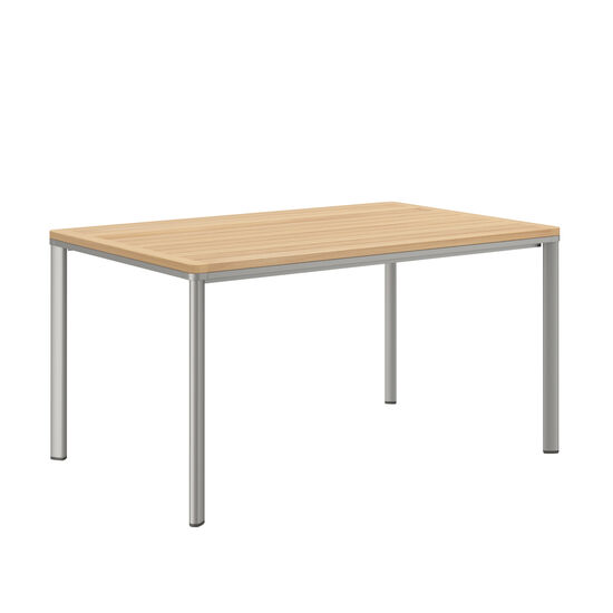 Portland Table Silk Aluminium 140 x 90 with teak top