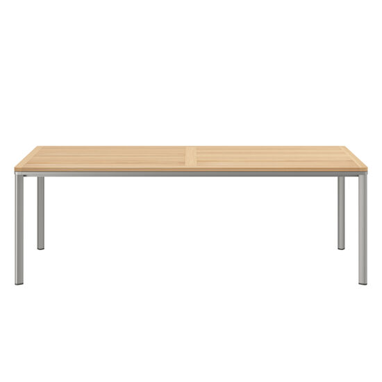 Portland Table Silk Aluminium 220 x 100 with teak top