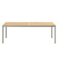 Portland Table Silk Aluminium 220 x 100 with teak top