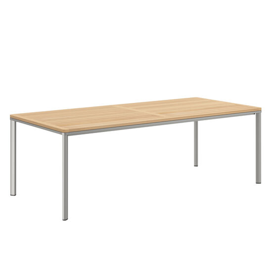 Portland Table Silk Aluminium 220 x 100 with teak top