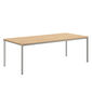 Portland Table Silk Aluminium 220 x 100 with teak top