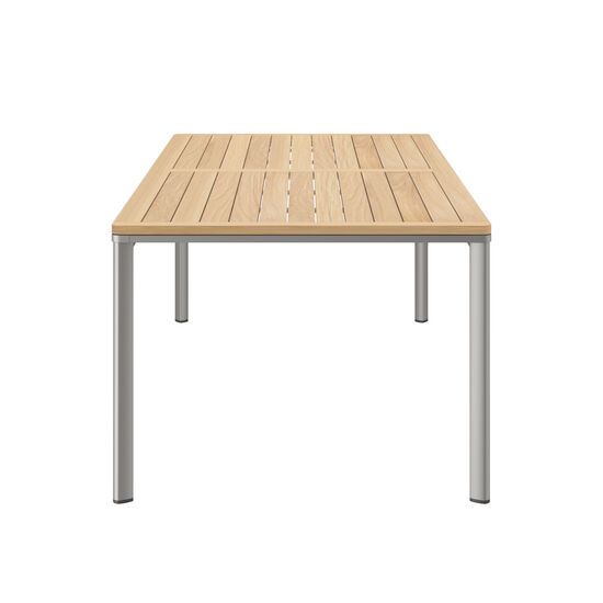 Portland Table Silk Aluminium 220 x 100 with teak top
