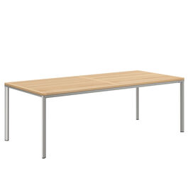 Portland Table Silk Aluminium 220 x 100 with teak top