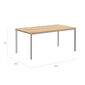 Portland Table Silk Aluminium 165 x 90 with teak top