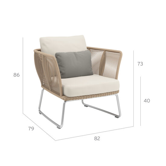 Amari Lounge Armchair incl. cushion in the design "Linum"