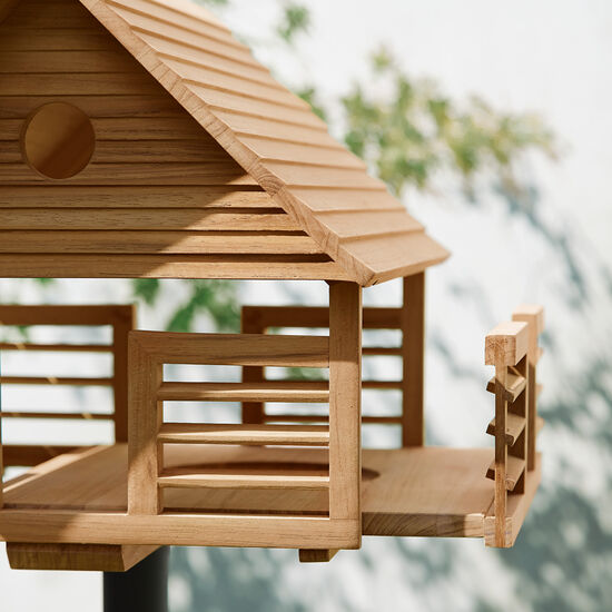 Birdhouse Small for Flower Beds, Teak