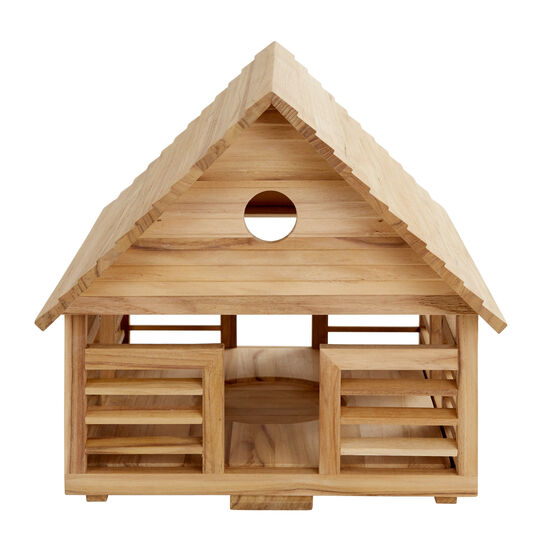 Birdhouse Small for Flower Beds, Teak