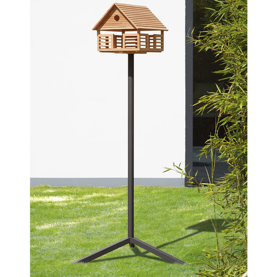 Birdhouse Small for Flower Beds, Teak
