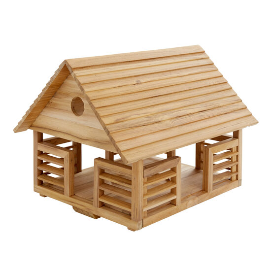 Birdhouse Small for Flower Beds, Teak