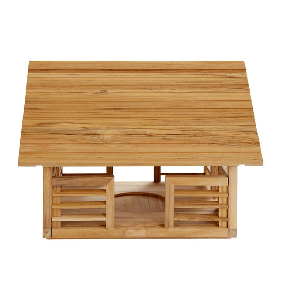 Birdhouse Small for Flower Beds, Teak