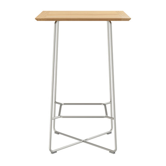 Bar Table 70 x 70 Stainless Steel, Teak