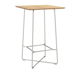 Bar Table 70 x 70 Stainless Steel, Teak