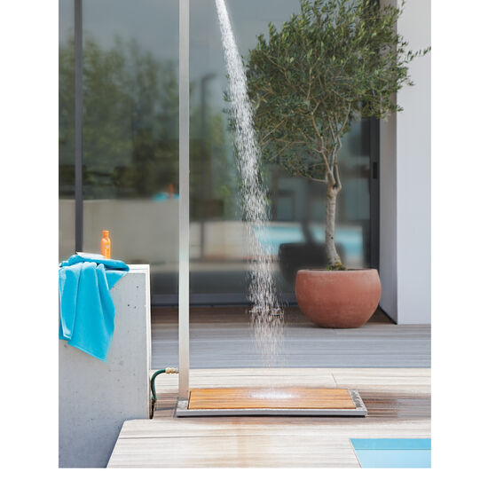 Garden Shower with Teak Base Plate