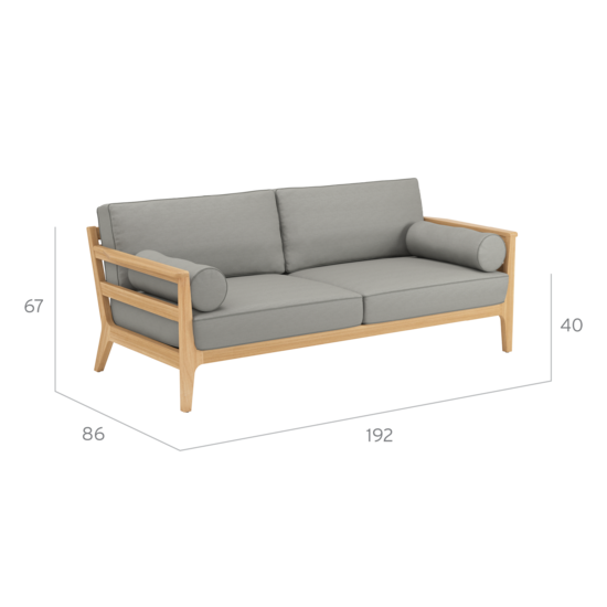 Newhaven Two-Seater incl. cushion in the design "Stone/ seams Taupe"