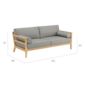 Newhaven Two-Seater incl. cushion in the design "Stone/ seams Taupe"