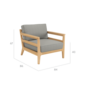 Newhaven Armchair incl. cushion in the design "Stone/ seams Taupe"