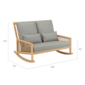Newhaven Rocking Chair Two-Seater incl. cushion in the design "Stone/ seams Taupe"