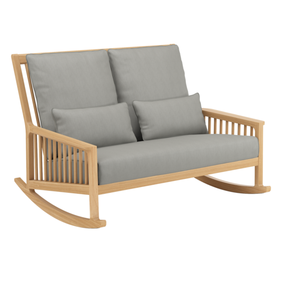Newhaven Rocking Chair Two-Seater incl. cushion in the design "Stone/ seams Taupe"