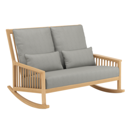 Newhaven Rocking Chair Two-Seater incl. cushion in the design "Stone/ seams Taupe"