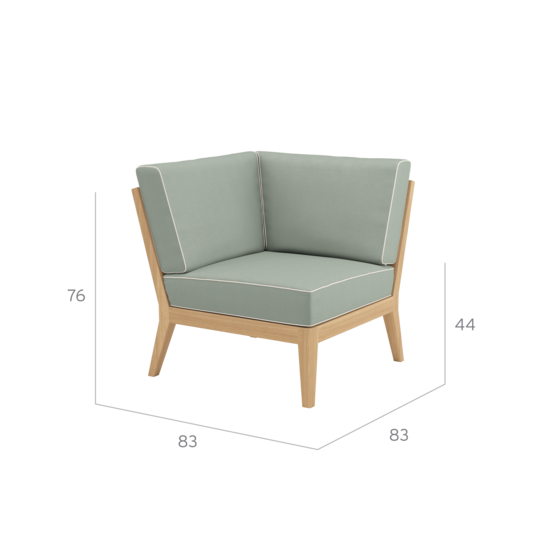 Valencia Lounge Corner Element in the design "Mineral/Linum"