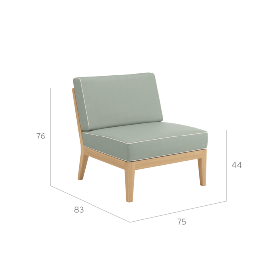 Valencia Lounge Middle Element in the design "Mineral/Linum"