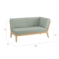 Valencia Lounge Chaise Longue with armrest left in the design "Mineral/Linum"