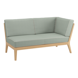 Valencia Lounge Chaise Longue with armrest left in the design "Mineral/Linum"