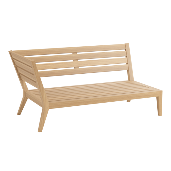 Valencia Lounge Chaise Longue with armrest right in the design "Mineral/Linum"