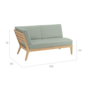 Valencia Lounge Chaise Longue with armrest right in the design "Mineral/Linum"