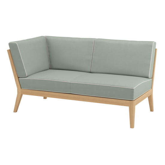 Valencia Lounge Chaise Longue with armrest right in the design "Mineral/Linum"