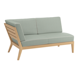 Valencia Lounge Chaise Longue with armrest right in the design "Mineral/Linum"