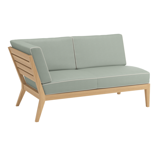 Valencia Lounge Chaise Longue with armrest right in the design "Mineral/Linum"
