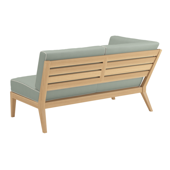 Valencia Lounge Chaise Longue with armrest right in the design "Mineral/Linum"