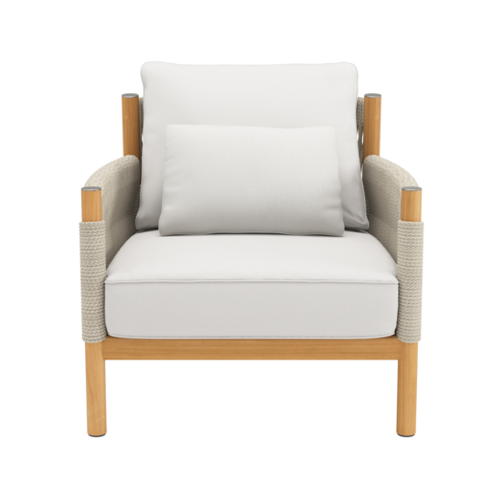 Cavo Lounge Armchair Beige incl. cushion in the design "Travertin"