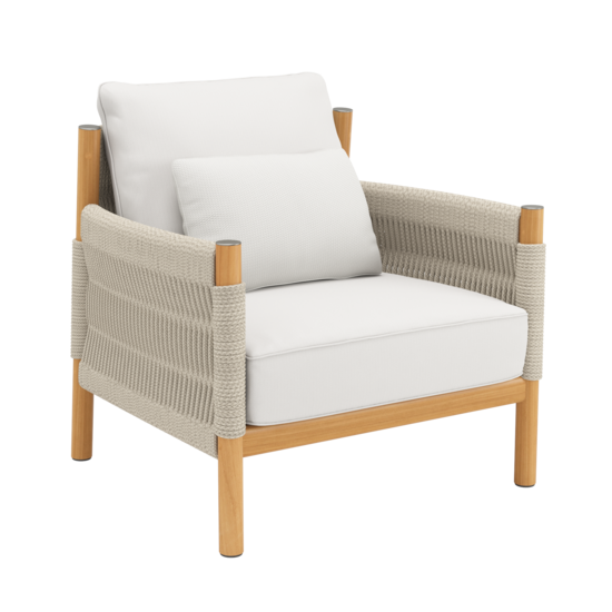 Cavo Lounge Armchair Beige incl. cushion in the design "Travertin"